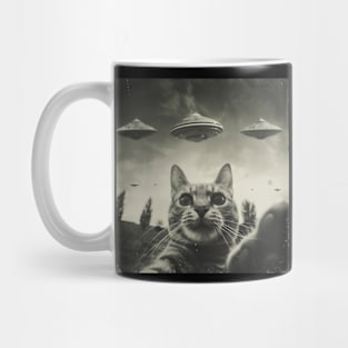 Alien UFO Cat Selfie Mug